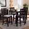 Baxton Studio Devon Grey Upholstered and Espresso Wood 5-Piece Pub Dining Set 166-10765-9776 - alternate 6